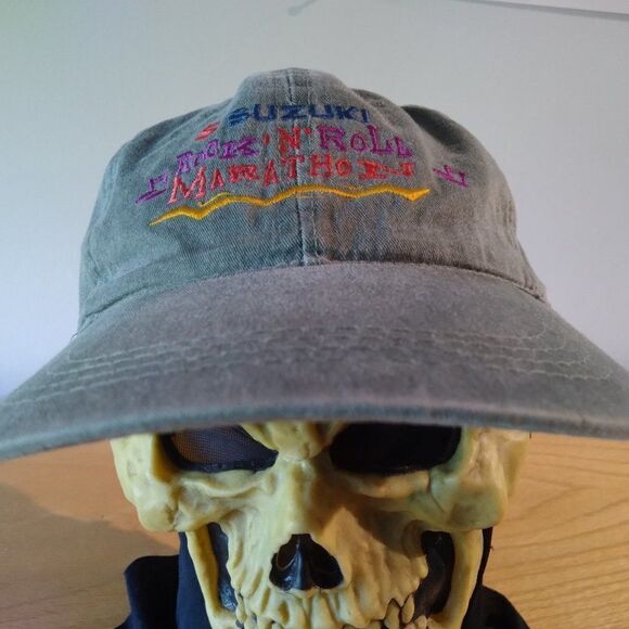 Vintage 90s Suzuki Rock'n'Roll Marathon Strap Back Hat - Picture 1 of 8